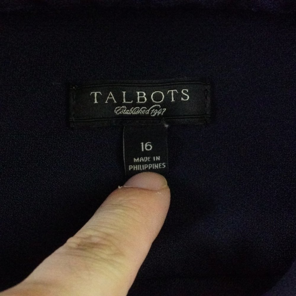COPY - Talbots Midi Shirt Dress Womens 16 Blue Work Office Attire - Picture 5 of 13
